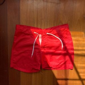 American Apparel Red Swim Shorts